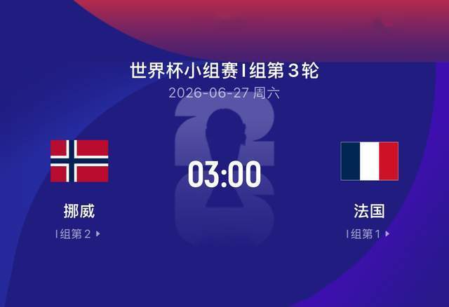 世界杯比赛前瞻丨挪威2-1法国：哈姆争金靴，更要争头名